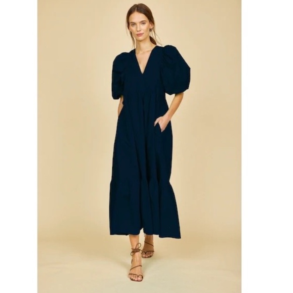 Hunter Bell Navy Palmer Dress, Size Small